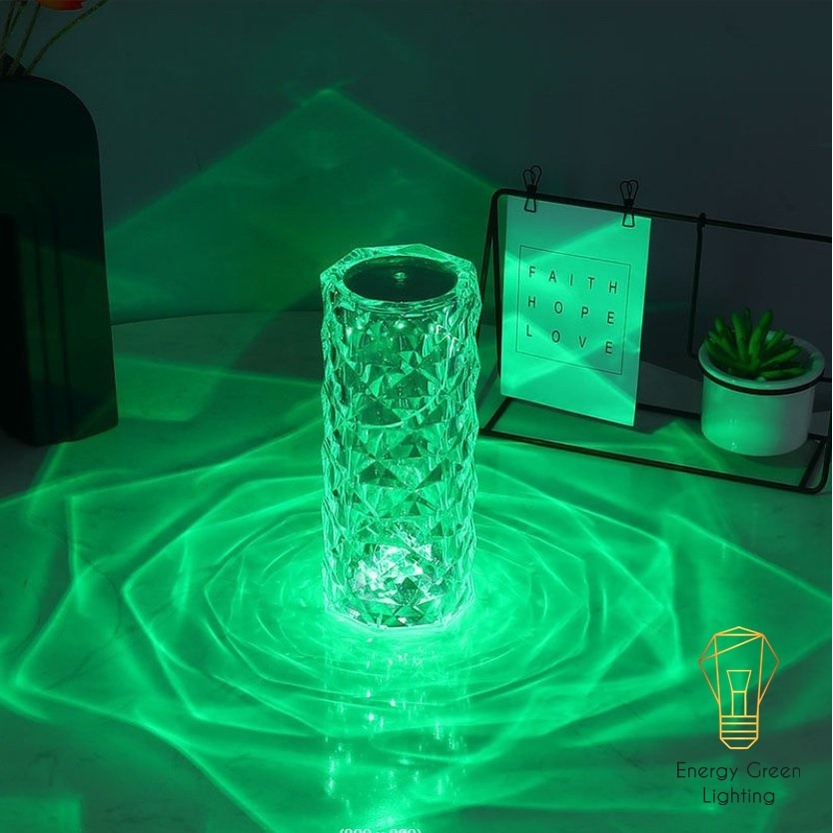 Đèn Bàn Pha Lê Cảm Ứng Energy Green Lighting DB-981 - Chuyển Đổi 16 Màu Sắc - Điều Khiển Từ Xa - Decor Trang Trí