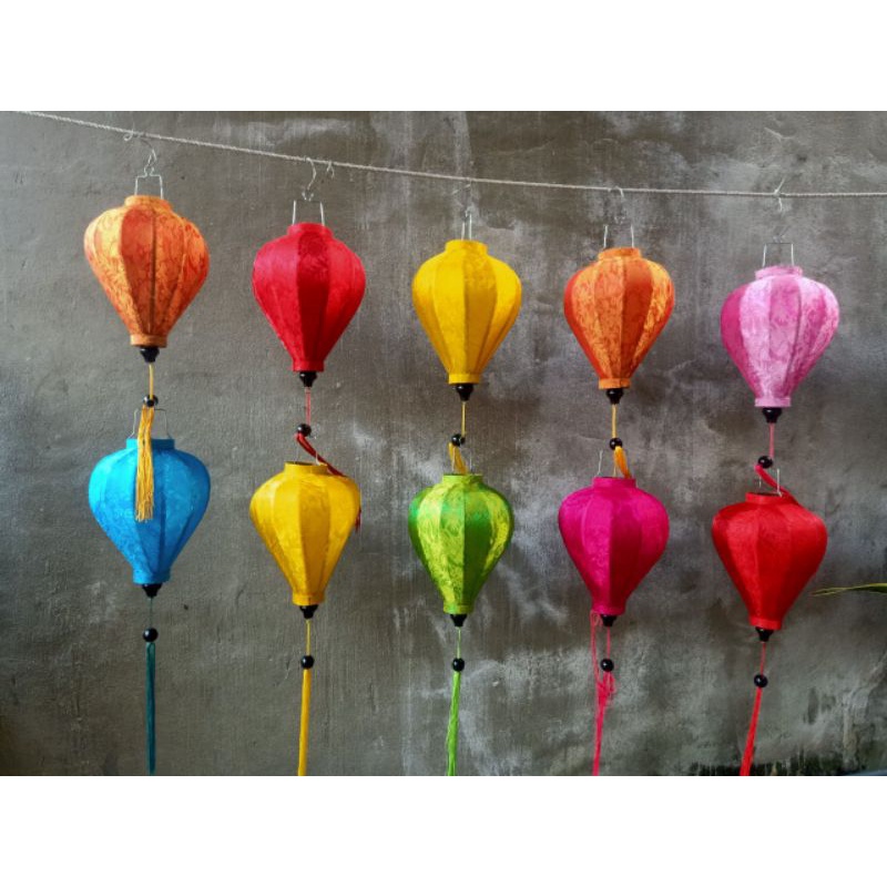 Đèn lồng vải hội an size 30_50cm vải phi trơn/vải lụa