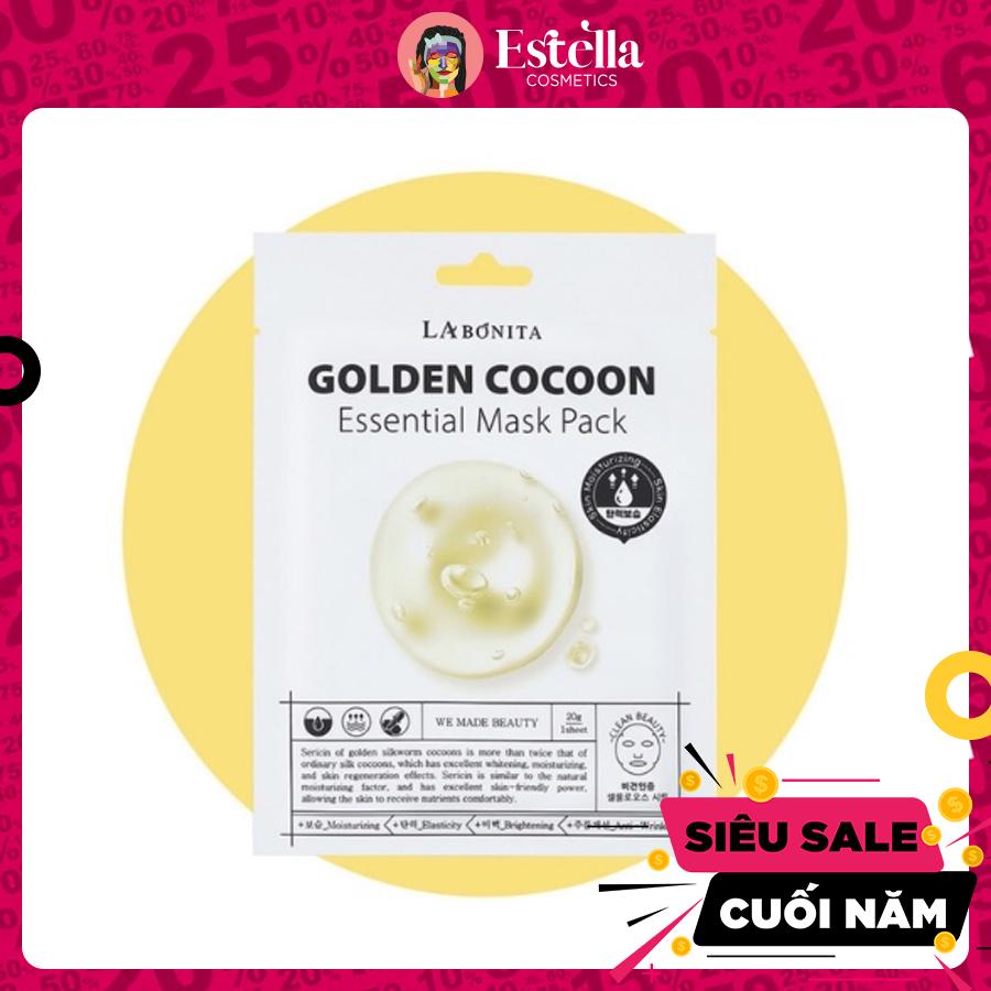 Mặt nạ dưỡng ẩm, trắng da, cải thiện nếp nhăn - LA BONITA Golden Cocoon Essential Mask Pack 20g