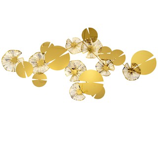 Phù điêu lá Sen, tranh treo tường phòng khách kim loại mạ vàng cao cấp 1m7 trang trí phòng ngủ, nội thất nhà đẹp