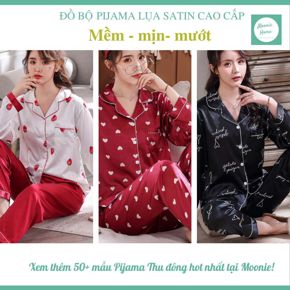 [Hàng loại 1] Đồ Ngủ Pijama Nữ Lụa Dài Chất Satin Đẹp (Ảnh + Video thật)