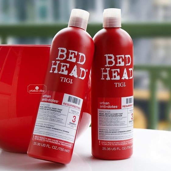 Cặp Dầu Gội Xả Phục Hồi Tóc Hư Tổn Tigi Bed Head Reha Twin - Màu Đỏ Level 3