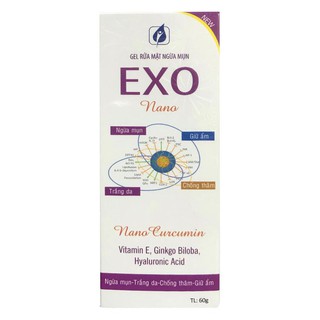 Combo 3 tặng 1 Gel rửa mặt ngừa mụn dưỡng ẩm EXO nano 60g ( Tinh chất nghệ )
