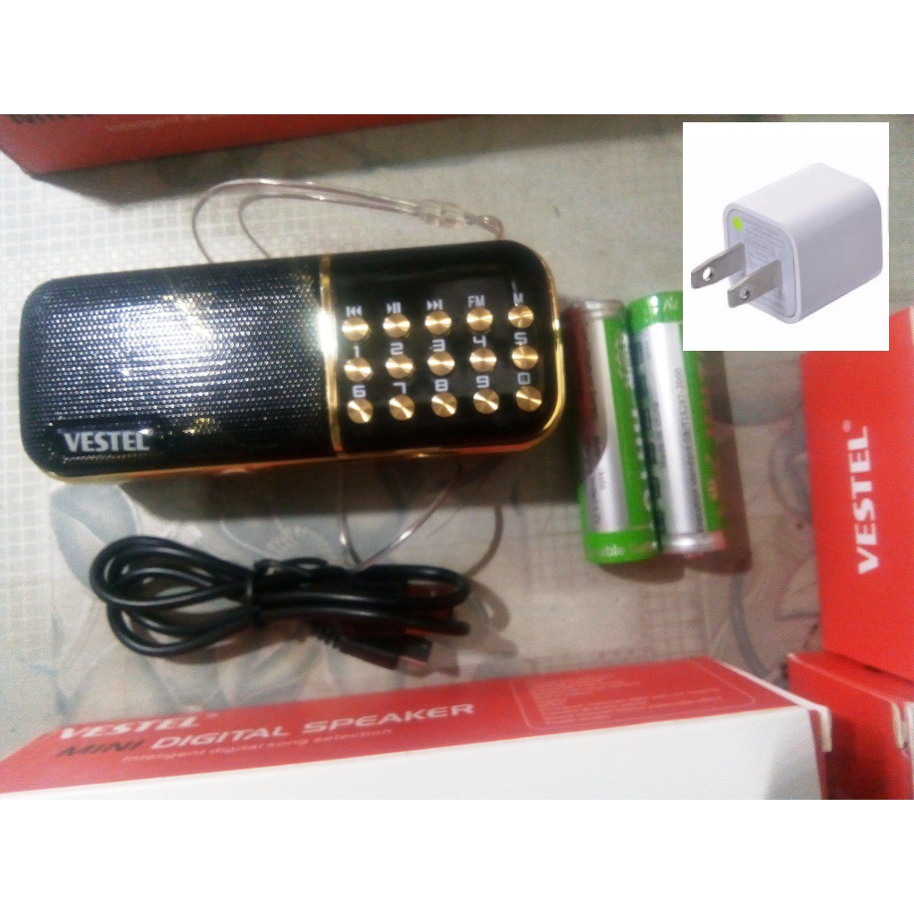 Combo củ sạc + Đài BKK B851 nghe thẻ nhớ và FM .