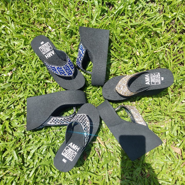 DÉP KẸP NỮ QUAI ĐÍNH ĐÁ CAO 9CM-12CM