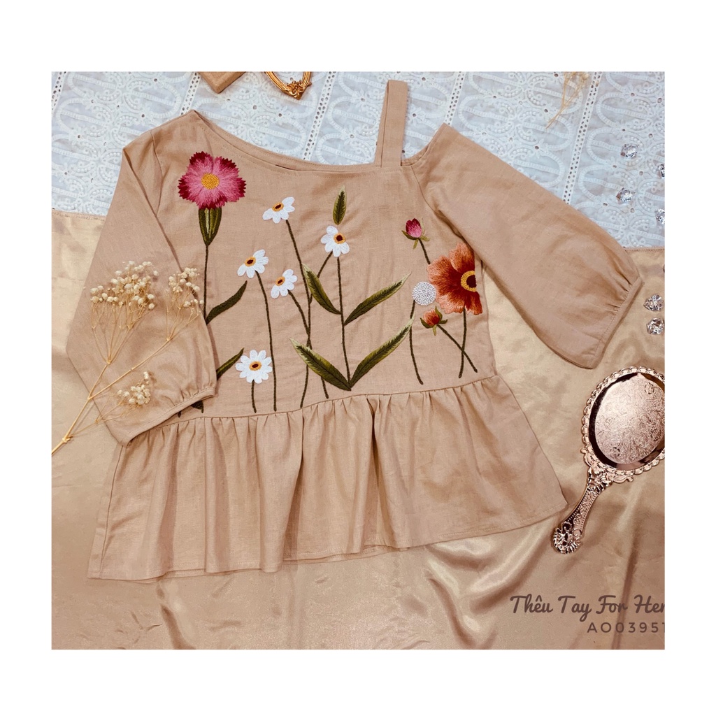 Áo Thêu FOR HER Vai Dây AO0395