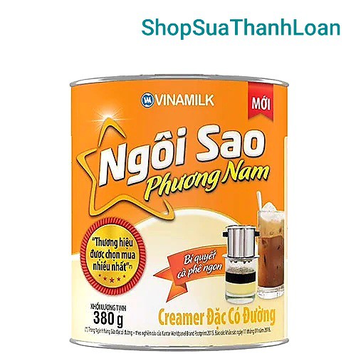 [HSD T12-2022] CREAMER ĐẶC NGÔI SAO PHƯƠNG NAM XANH LÁ HỘP THIẾC 380G