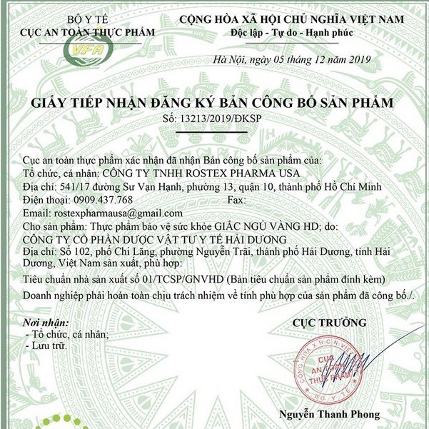 Viên uống ngủ ngon thảo dược Giấc Ngủ Vàng HD  giảm stress mất ngủ - Hộp 30 viên