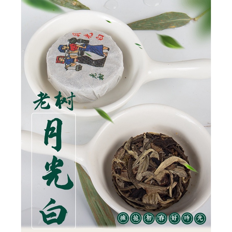 BÁNH TRÀ MINI BẠCH HÀO NGÂN CHÂM - LÃO BẠCH TRÀ PHÚC KIẾN VÙNG NÚI CAO VÂN NAM (01 BÁNH DÙNG THỬ KHOẢNG 10 GRAM)