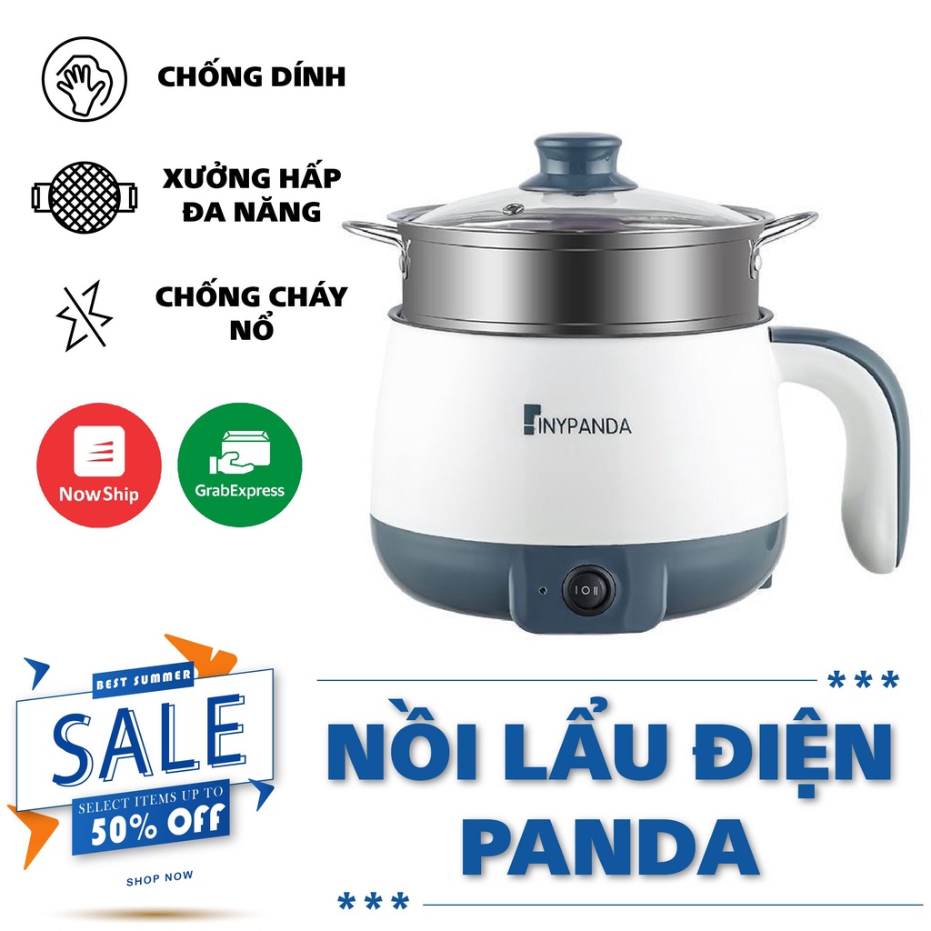 [GIÁ RẺ NHẤT] Nồi Lầu Điện Mini 1.8L PANDA Kèm Giá Hấp (runmass1)