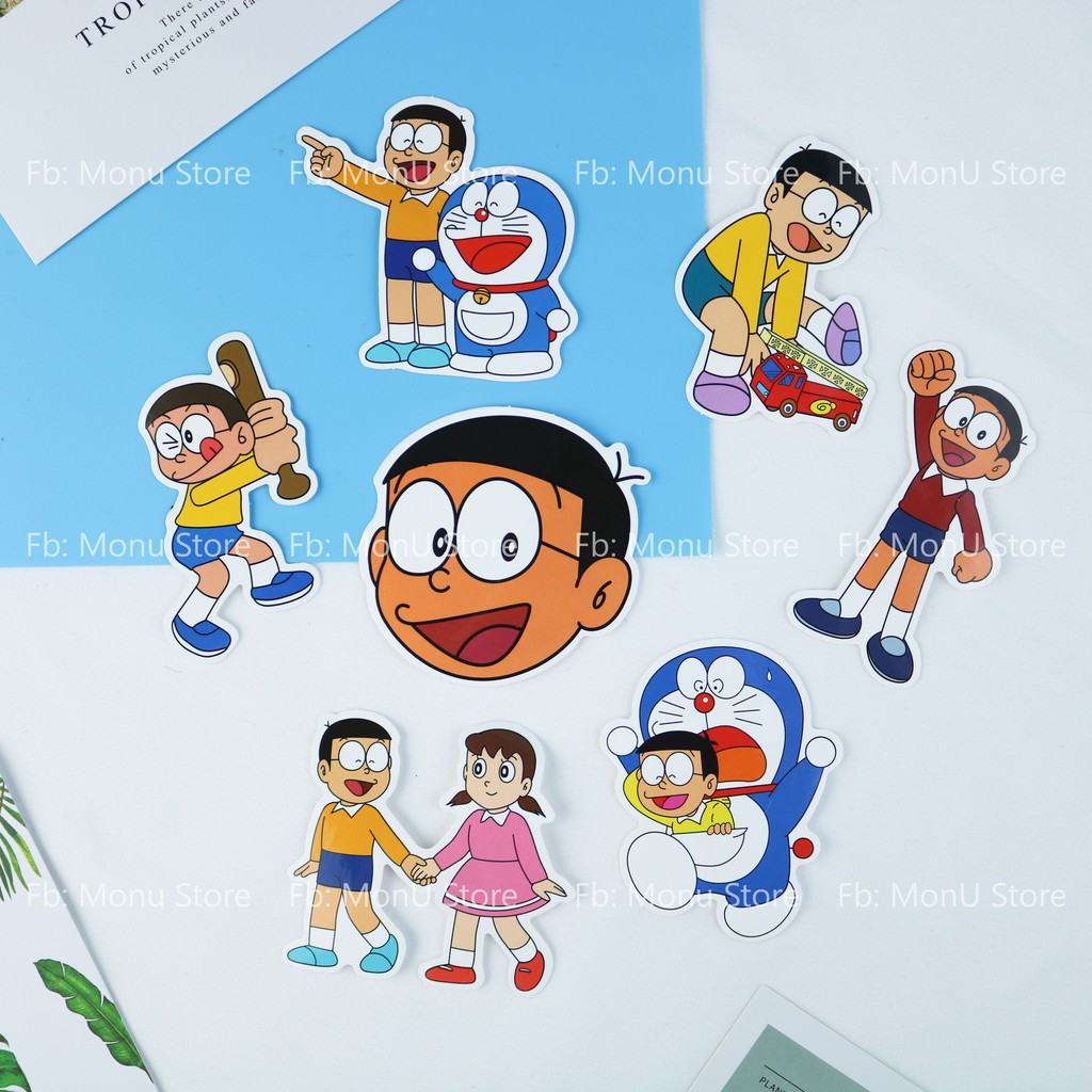 Hình dán sticker chống nước hoạt hình DORAEMON dễ thương cute (bán lẻ 1 hình, kích thước 4 - 6cm)