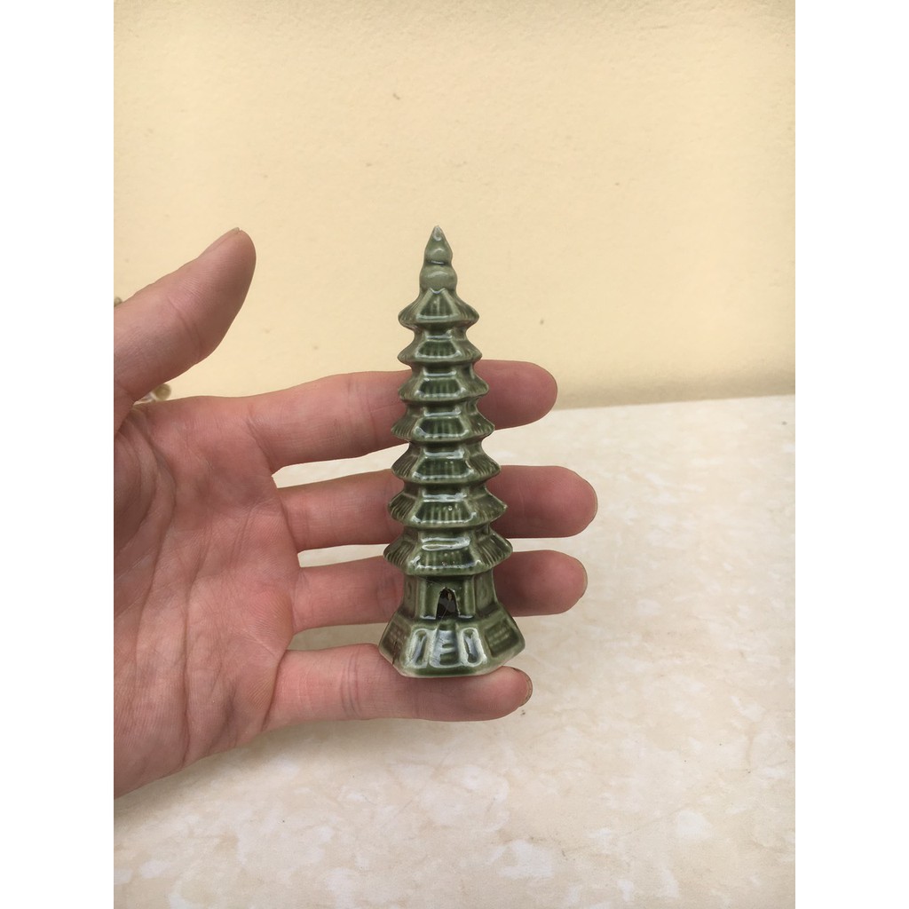 Tiểu cảnh Tháp mini gốm Bát tràng 1 size TC-28