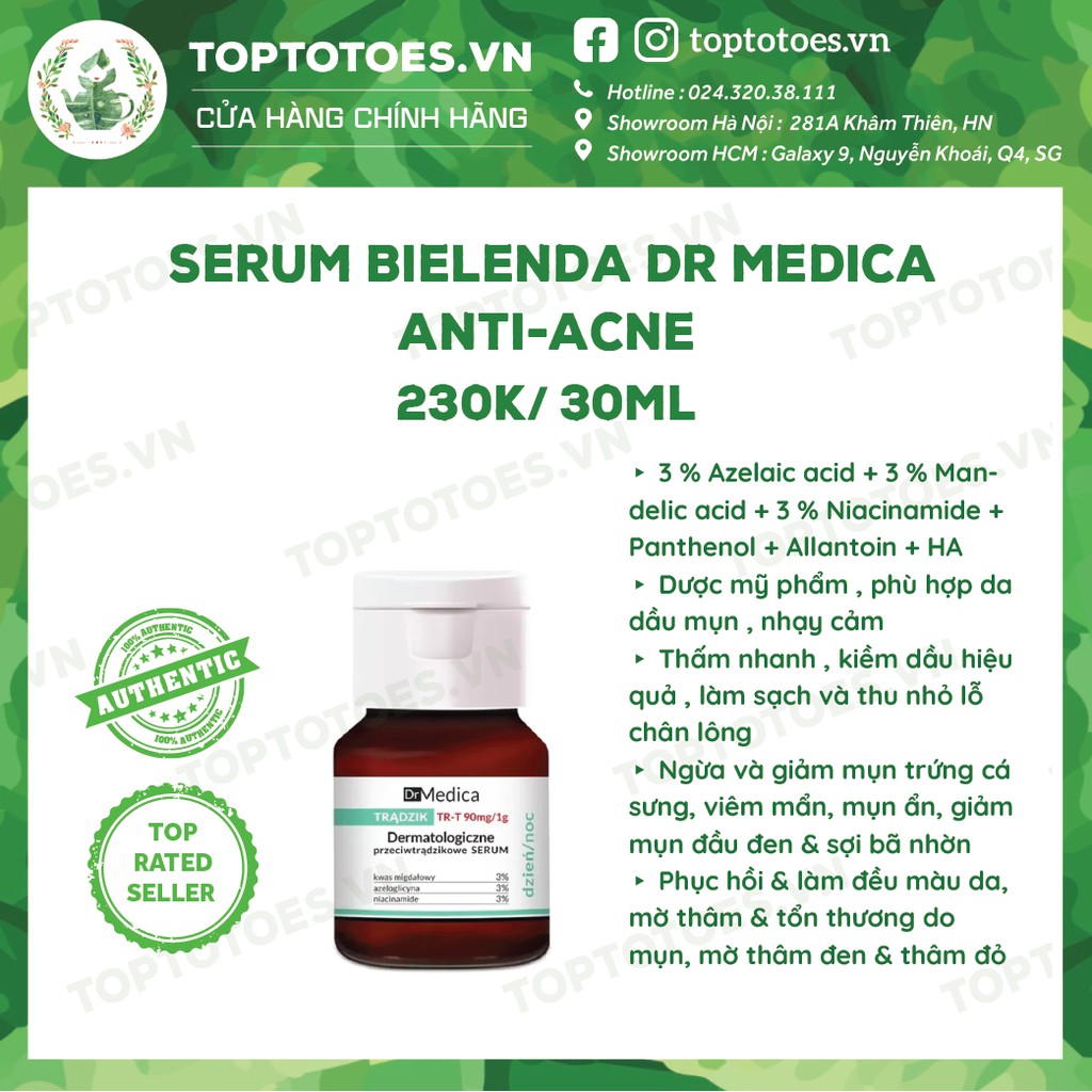 Serum Bielenda Dr Medica Antiacne Dermatological 30ml giảm mụn, ngừa thâm