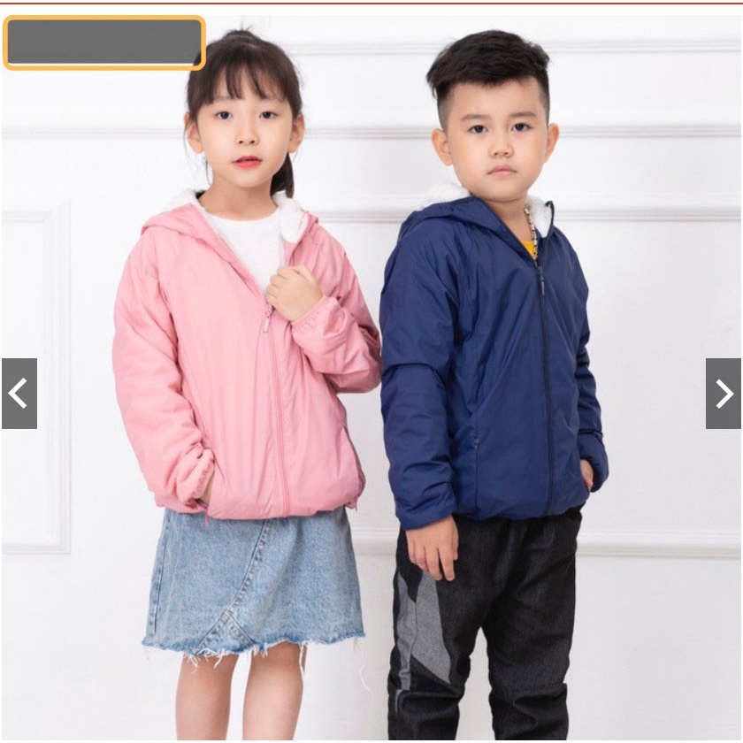 áo khoác phao lót lông bé gái bé trai size đại cute 5 đến 14 tuổi phong cách basic hiện đại 0191