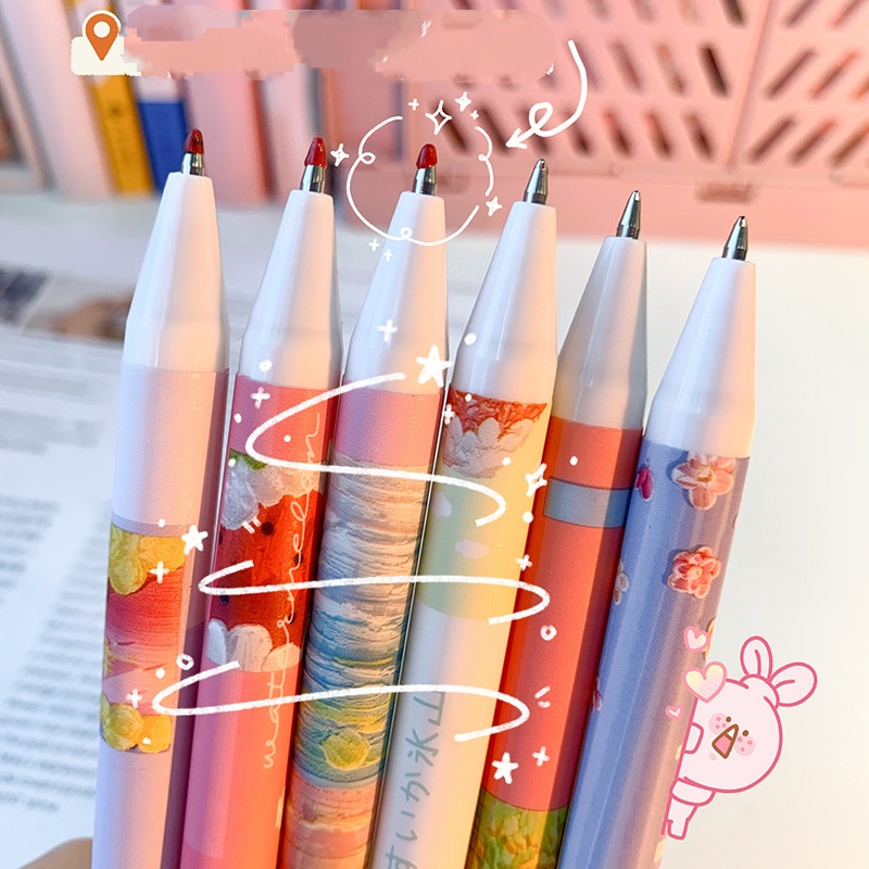 Set 6 Bút Mực Đen Ngòi 0.5Mm Hình Khủng Long Đáng Yêu