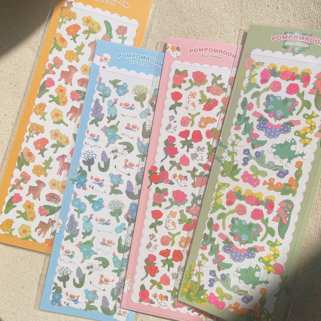Peach 1Pcs GaLiCiCi Stickers INS same cartoon laser card stickers / transparent bottom exquisite DIY decorative stickers