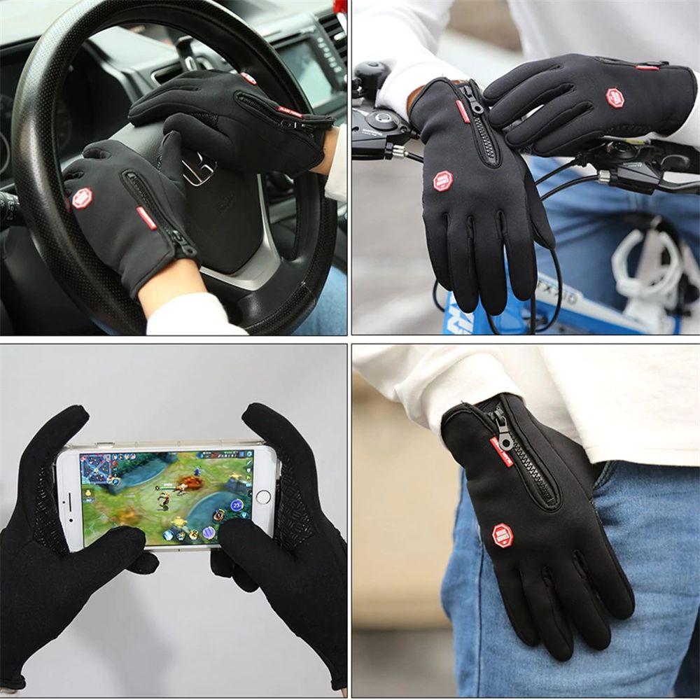 Găng Tay Chống Trượt Chống Nước Thời Trang Giữ Ấm Mùa Đông Có Thể Chạm Màn Hình Cảm Ứng