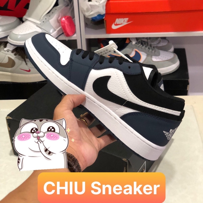 Giày Sneaker jd1 low xanh dương navi phiên bản cao cấp giày thể thao Jordan 1 cổ thấp navi xanh dương