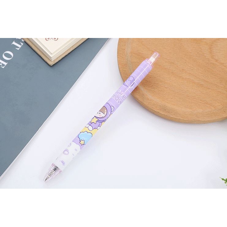 Bút Gel Bấm Phi Hành Gia Mực Đen 0,5mm Dễ Thương H166