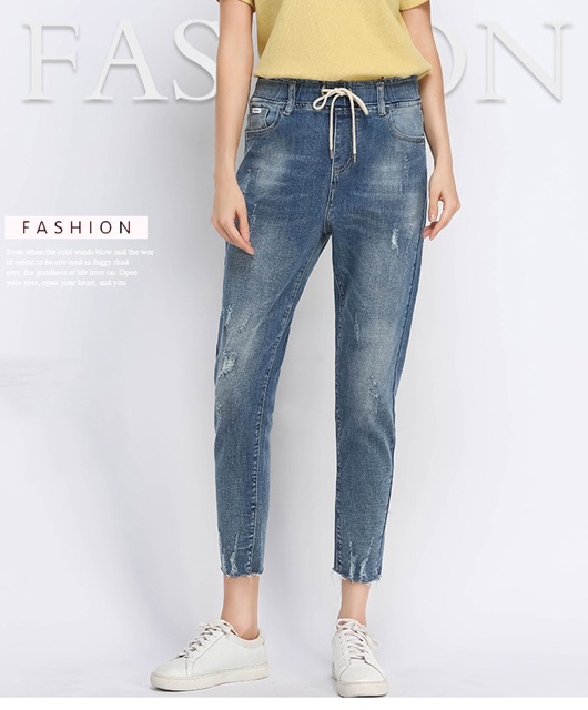 Quần jean baggy big size màu xanh lưng thun ống cào size lớn 70-105kg1