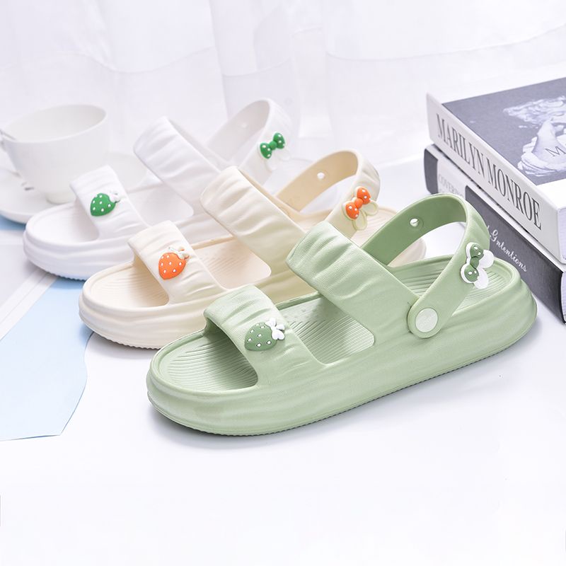 Dép Sandal Hở Ngón Họa Tiết Dâu Tây Nhỏ Dễ Thương Thời Trang Mùa Hè Cho Nữ