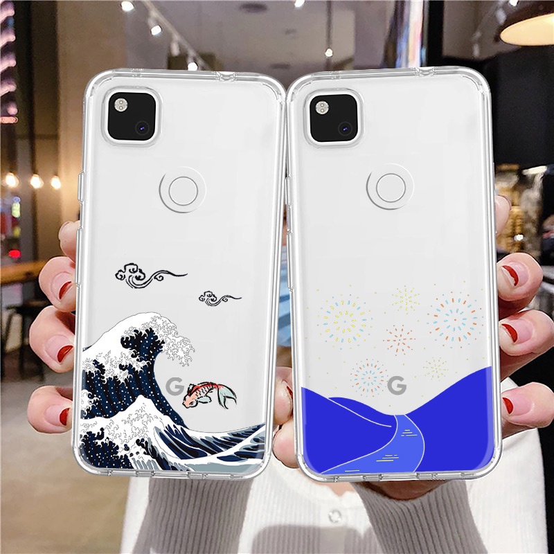 Ốp điện thoại mềm chống sốc trong suốt siêu mỏng họa tiết phong cảnh cho Google Pixel 3a 3 2 XL 3XL 4a 5