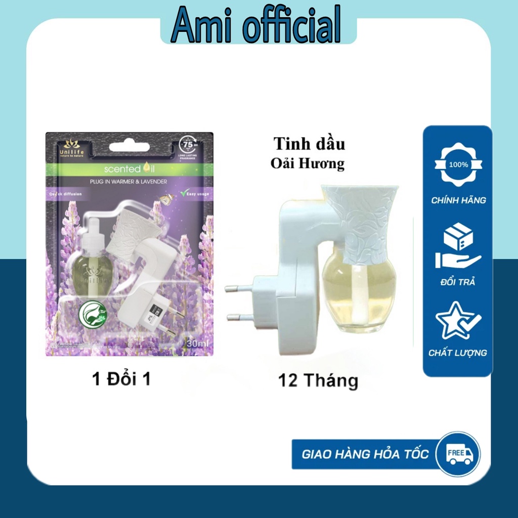 Máy khuếch tán tinh dầu Unilife, tinh dầu thiên nhiên hương Oải Hương, thông minh, công nghệ mới, chai 30ml