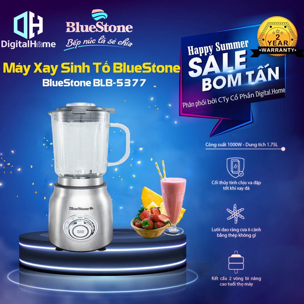 Máy Xay Sinh Tố BLUESTONE BLB-5377, Công Suất 1000W - Dung Tích 1,75Lit, Bh chính hãng 2 năm