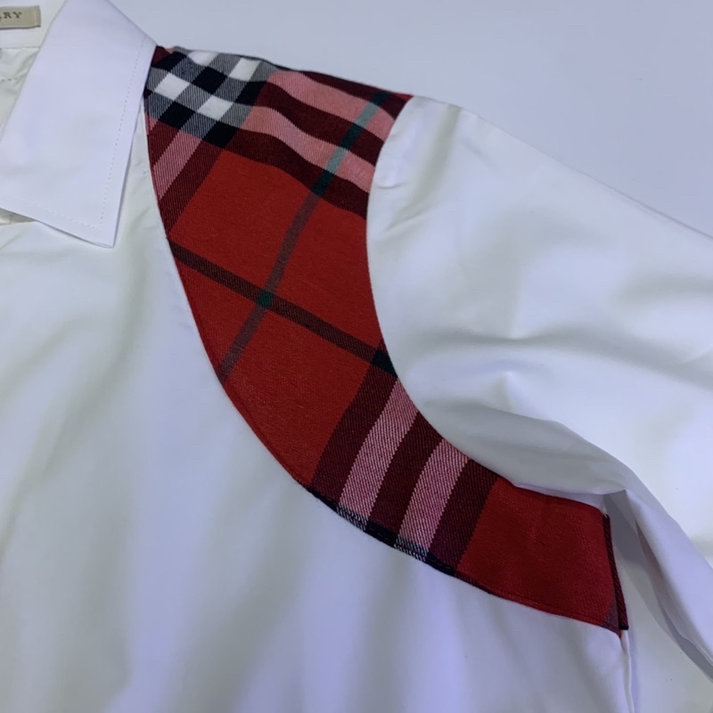 Sơ mi trắng thiết kế phối viền đỏ MCQ hàng súp bơ ( Ảnh thật kèm video ) SM52