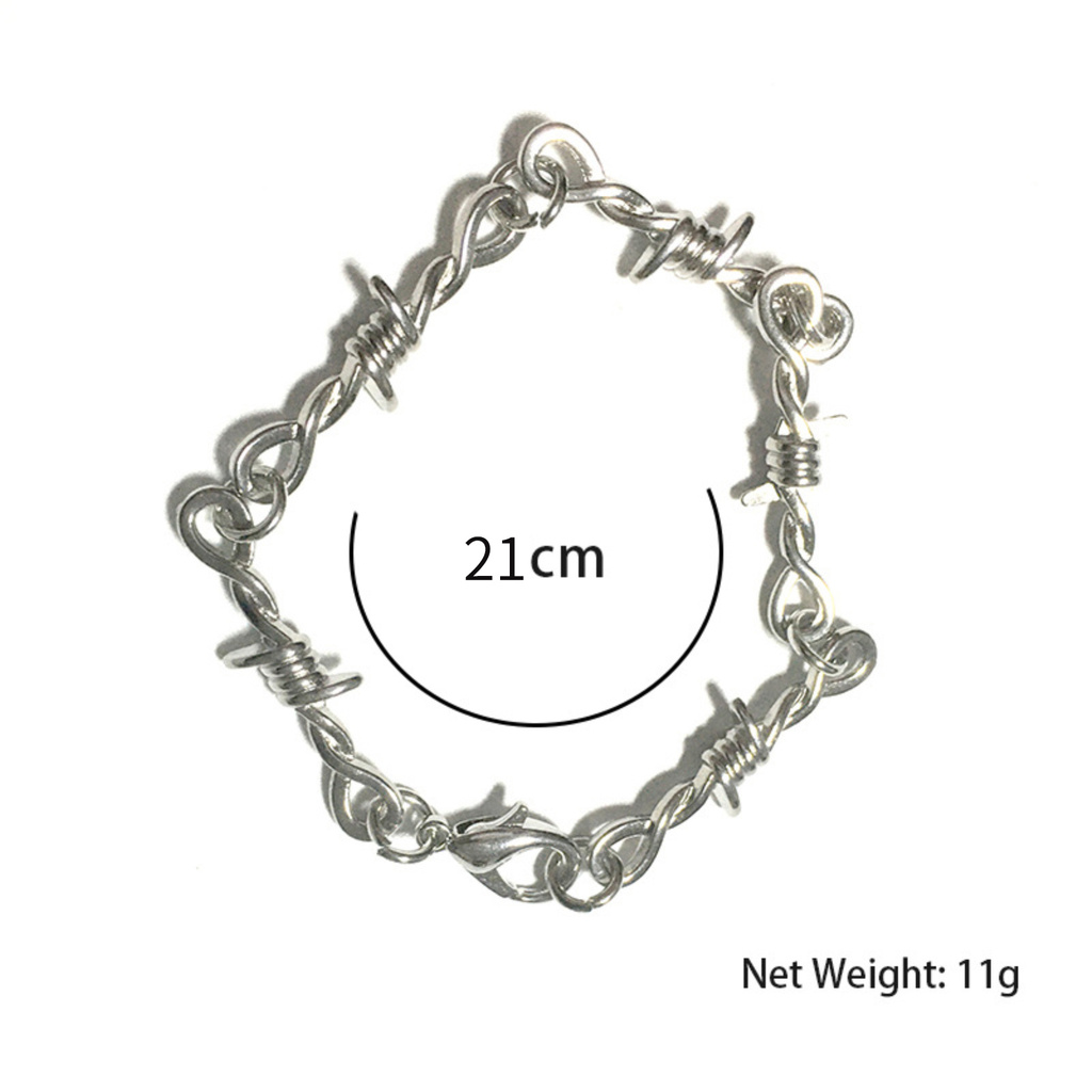 SBaby_ Unisex Hip-hop Gothic Punk Style Barbed Wire Choker Bracelet Bangle Jewelry Gift