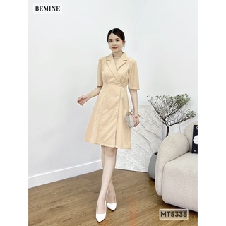 Đầm cổ vét đính nút tùng bemine mt5338