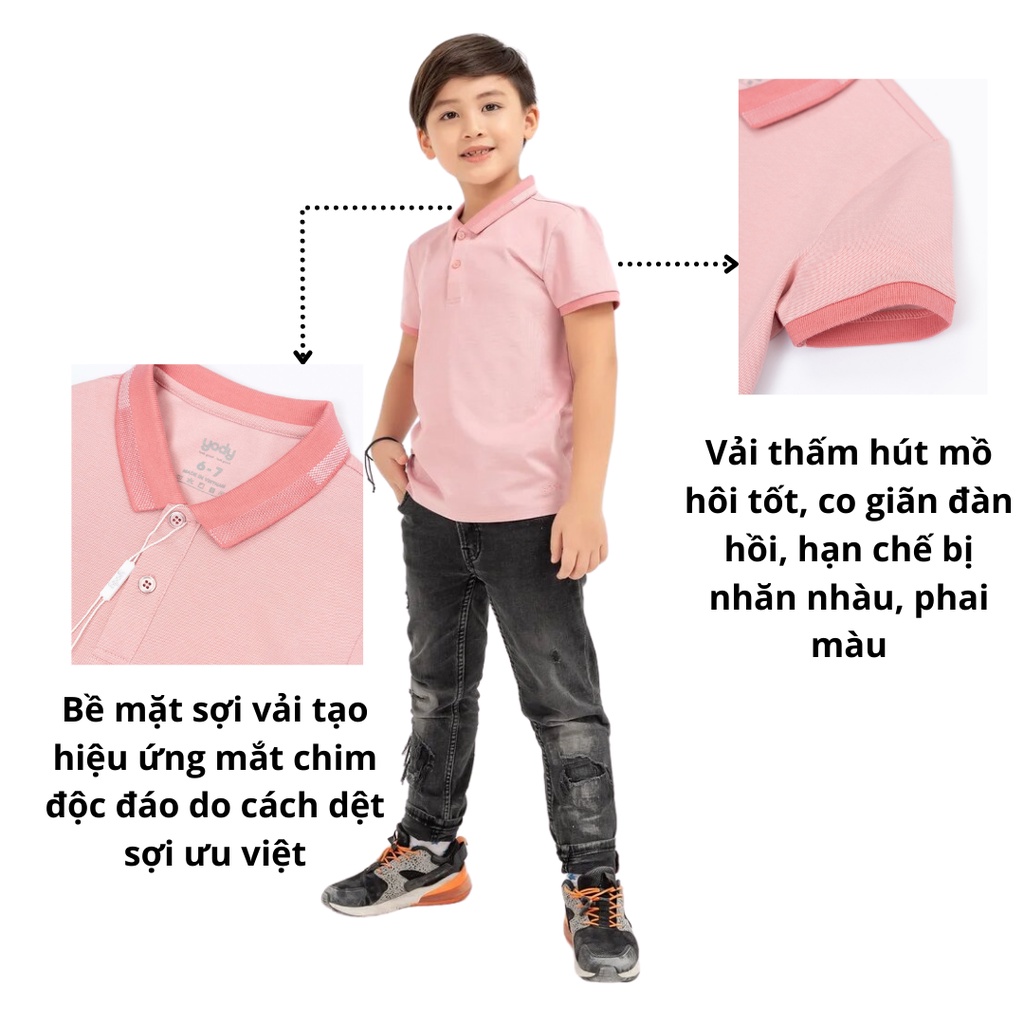 Áo Thun Polo Trẻ Em Trai Gái YODY Cổ Bẻ Tay Ngắn Mắt Chim Phối Bo Thoáng Khí Siêu Thấm Hút APK5177