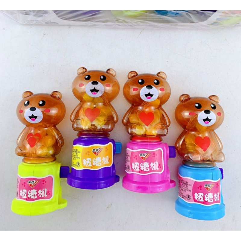 [Kẹo đồ chơi] Máy bán kẹo mini hình gấu size 10cm cho bé