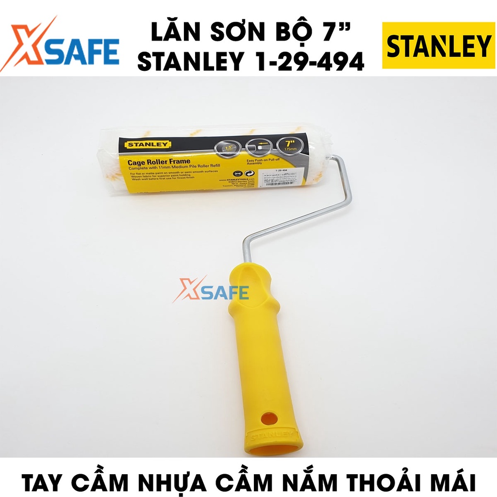 Lăn sơn STANLEY 1-29-494 7 inch.Con lăn sơn khay đựng tiện lợi, tay cầm nhựa thoải mái, bông mềm mịn thấm sơn tốt