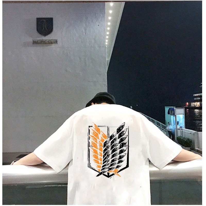 Áo phông unisex tay lỡ form rộng nam nữ họa tiết đôi cánh thiên thần vải dày mịn 2021T3179