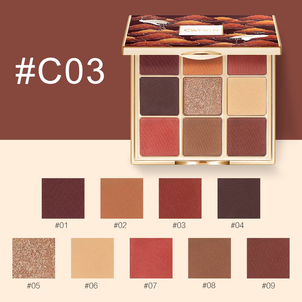 Bảng phấn mắt Catkin 9 màu nhũ và lì kết hợp thời trang sành điệu cho nữ 14.4g | BigBuy360 - bigbuy360.vn