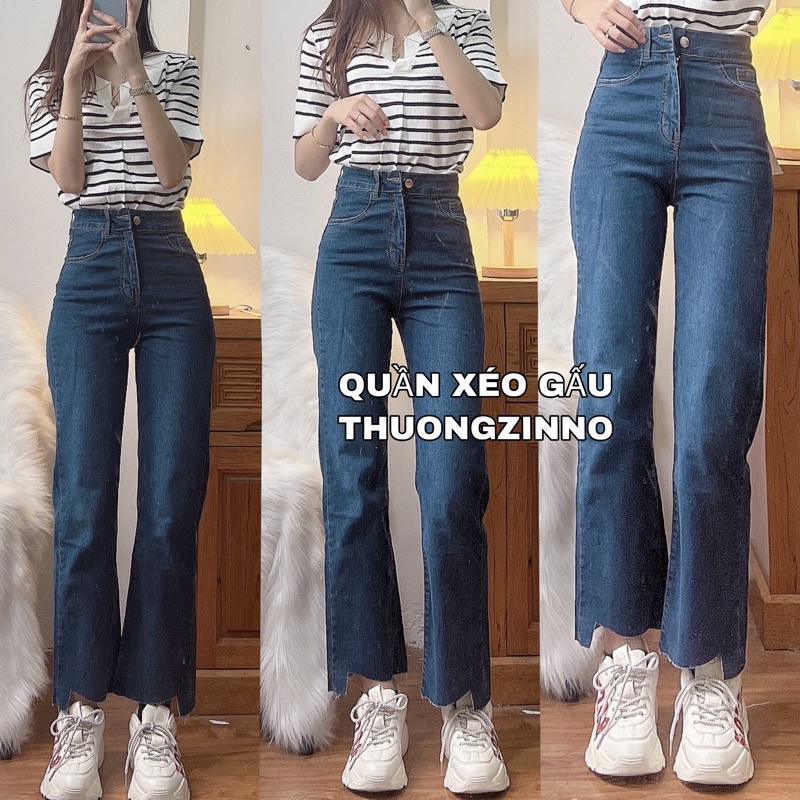 [Ảnh thật/Video]Quần ống suông XÉO GẤU kiểu mới phong cách basic dễ phối đồ