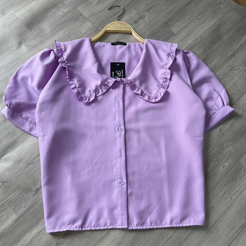 Áo Sơ Mi Nữ Bigsize Cổ Sen,Áo Sơ Mi Kiểu Lên Phom Xinh CO SEN