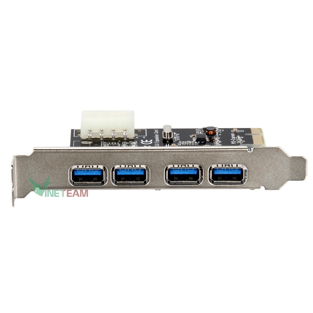 Card chuyển đổi Pcie to usb 3 0 4 port (Đen) -dc1050