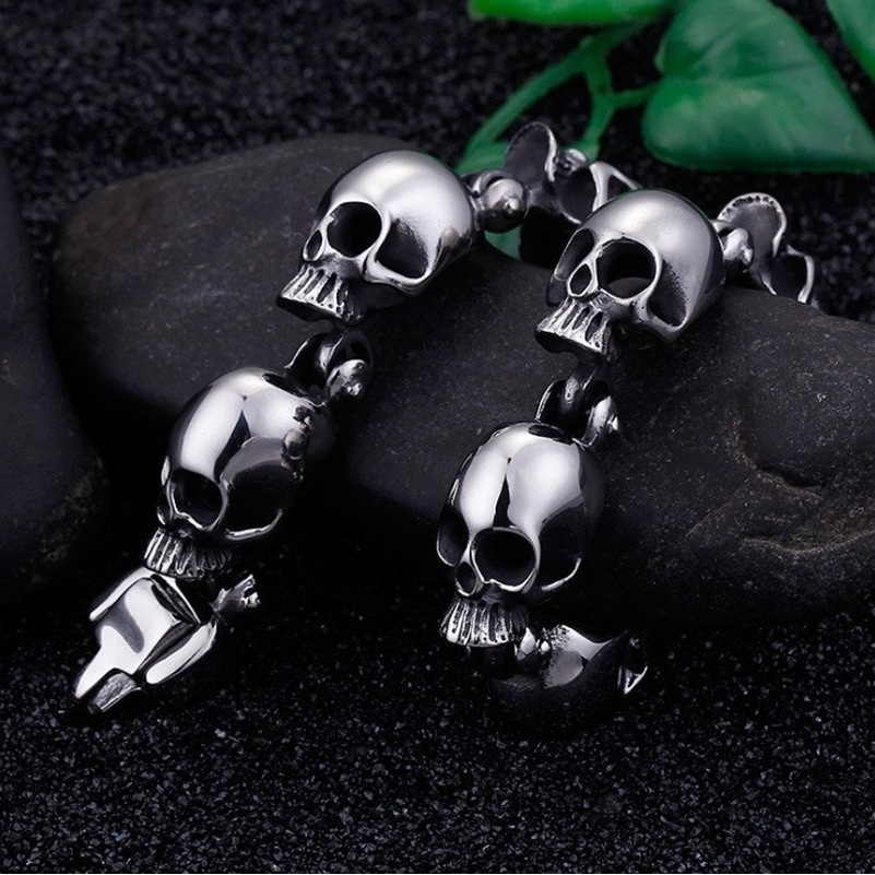 Vòng Tay Hình Đầu Lâu Nhiều Màu Sắc Phong Cách Punk