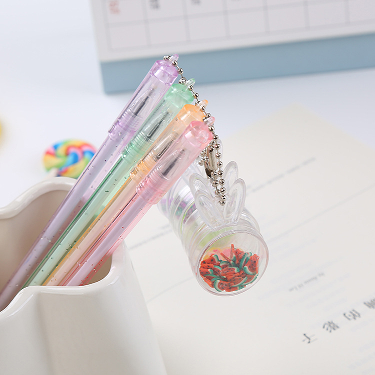 Bút tag hình đầu thỏ xinh nhũ chảy nhiều hình - Thỏ Hồng