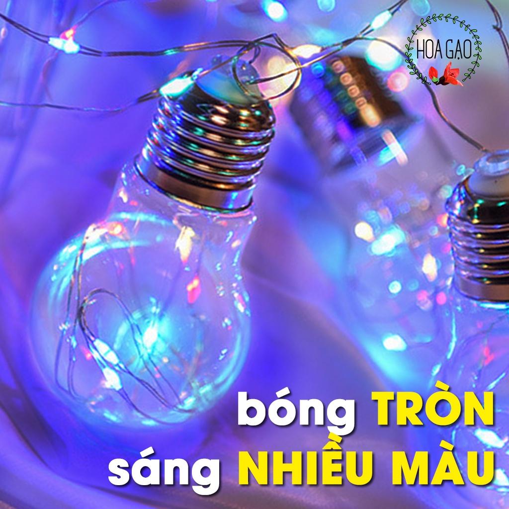 Dây đèn led trang trí phòng ngủ 3m HOA GẠO GDBV đèn hình bóng tròn, hình chai LOẠI TỐT decord, đom đóm chất lượng