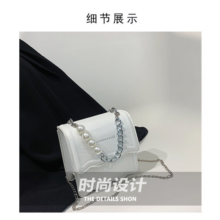 Túi đeo chéo JASMIN NOIR bằng da pu phối chuỗi dây xích thời trang cho nữ