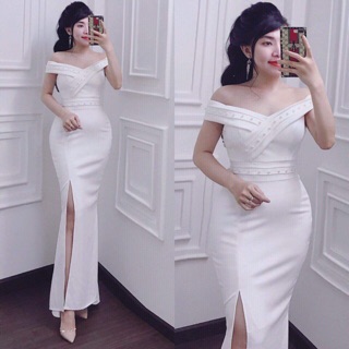 Đầm Body TRỄ VAI ĐÍNH CƯỜM