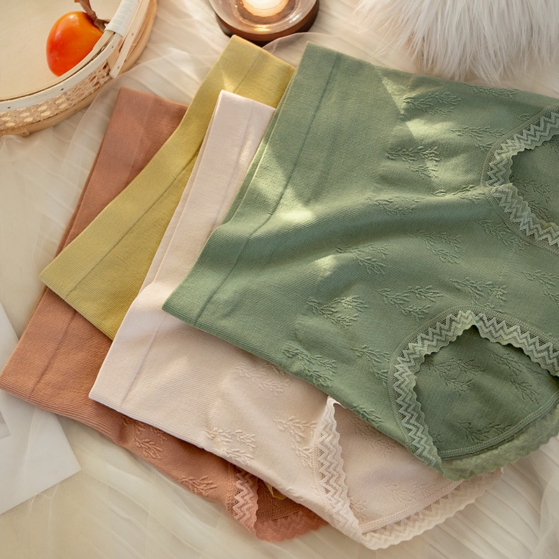 Quần Lót Cotton Không Đường May Lưng Cao Hoạ Tiết Tổ Ong 3D Phong Cách Thời Trang Nhật Bản