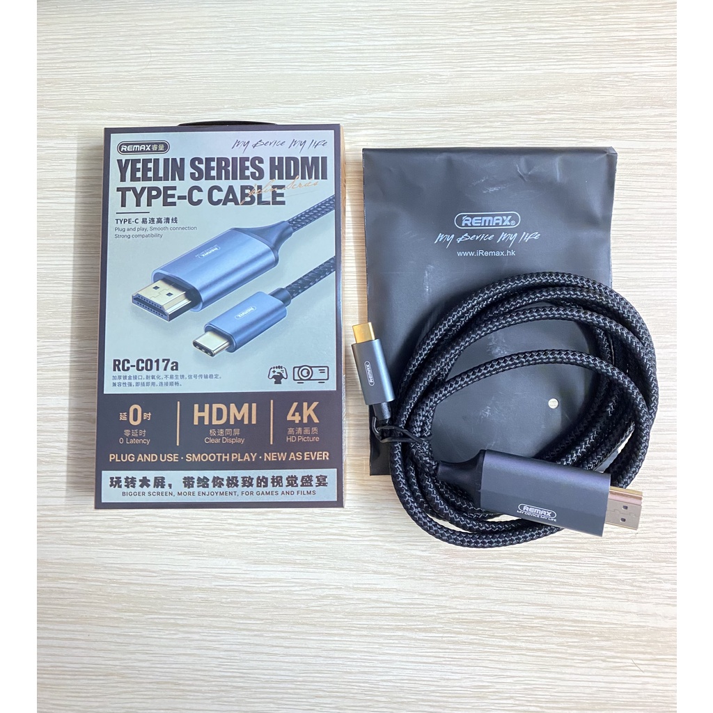 Cáp HDMI cho thiết bị Type C Remax RC-C017a hỗ trợ xuất hình ảnh 4K