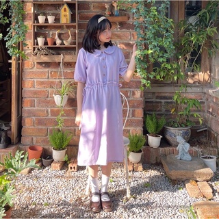 Đầm suryan phiên bản màu tím pastel | Lá Xoè