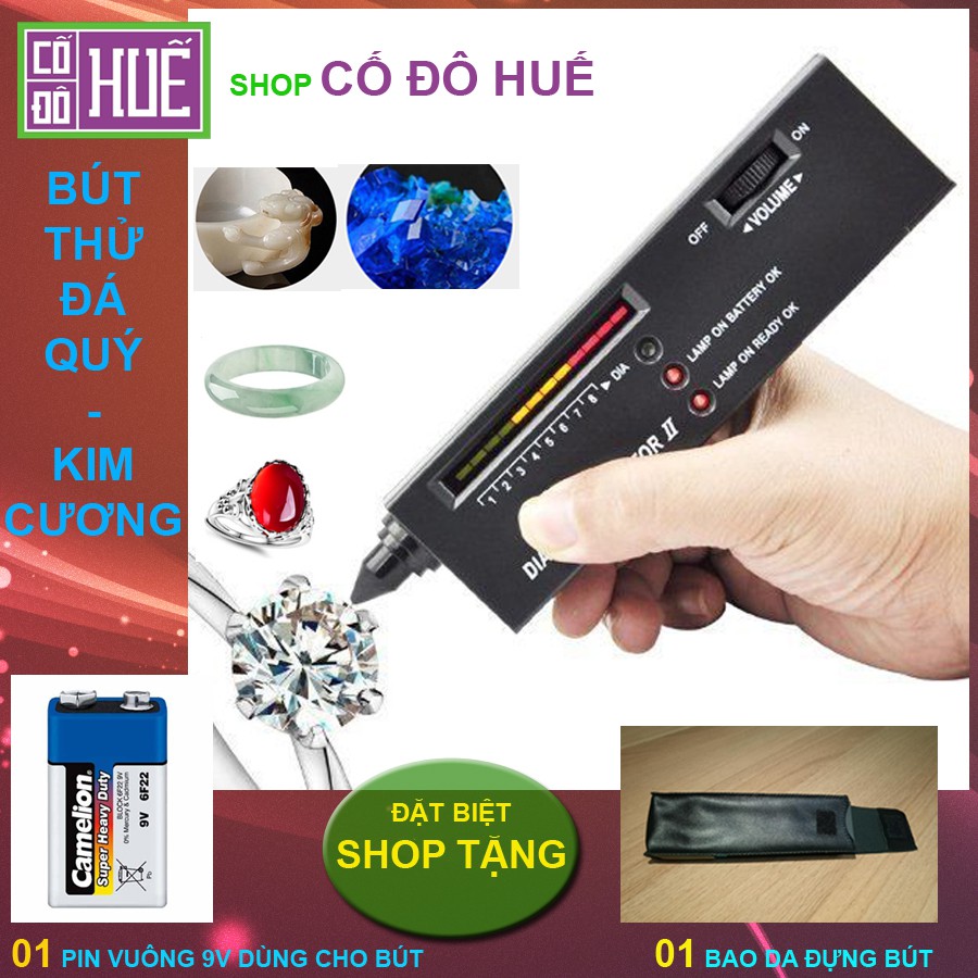 Bút Thử Kim Cương Shop Cố Đô Huế, bút thử kim cương đá quý, máy đo đá quý TẶNG KÈM PIN CHUYÊN DỤNG