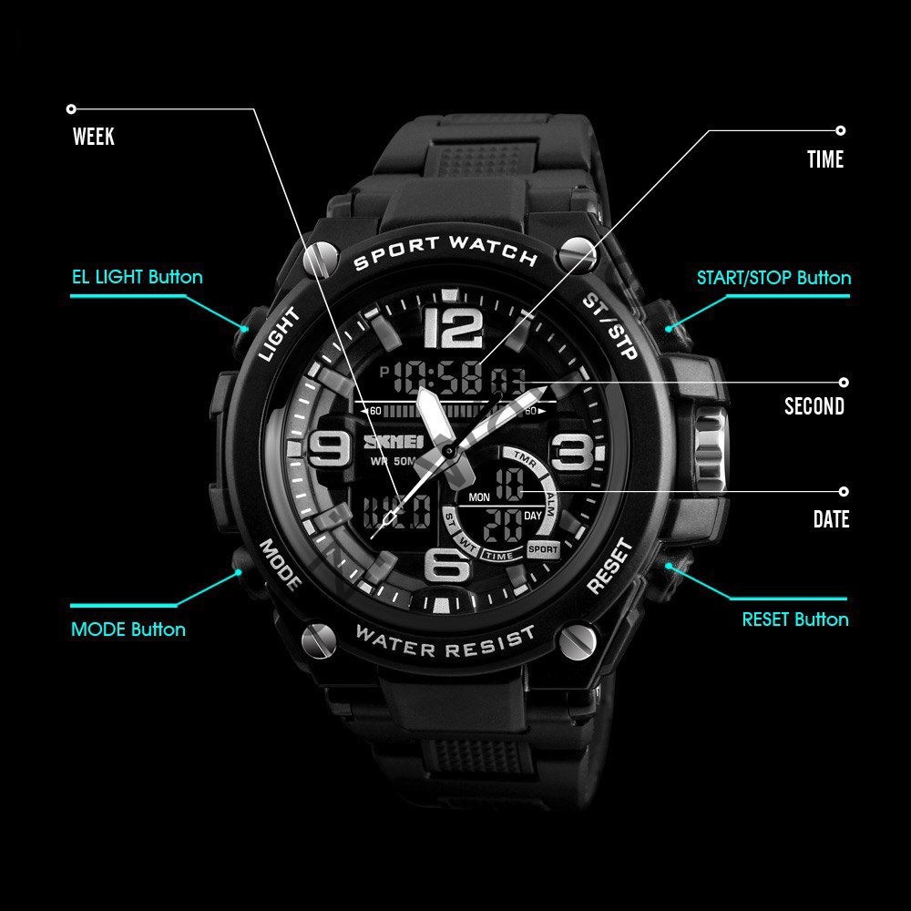 Đồng hồ nam thể thao điện tử chính hãng chạy 2 máy chống nước chịu va đập cực bền SKMEI SM22  -Gozid.watches | BigBuy360 - bigbuy360.vn