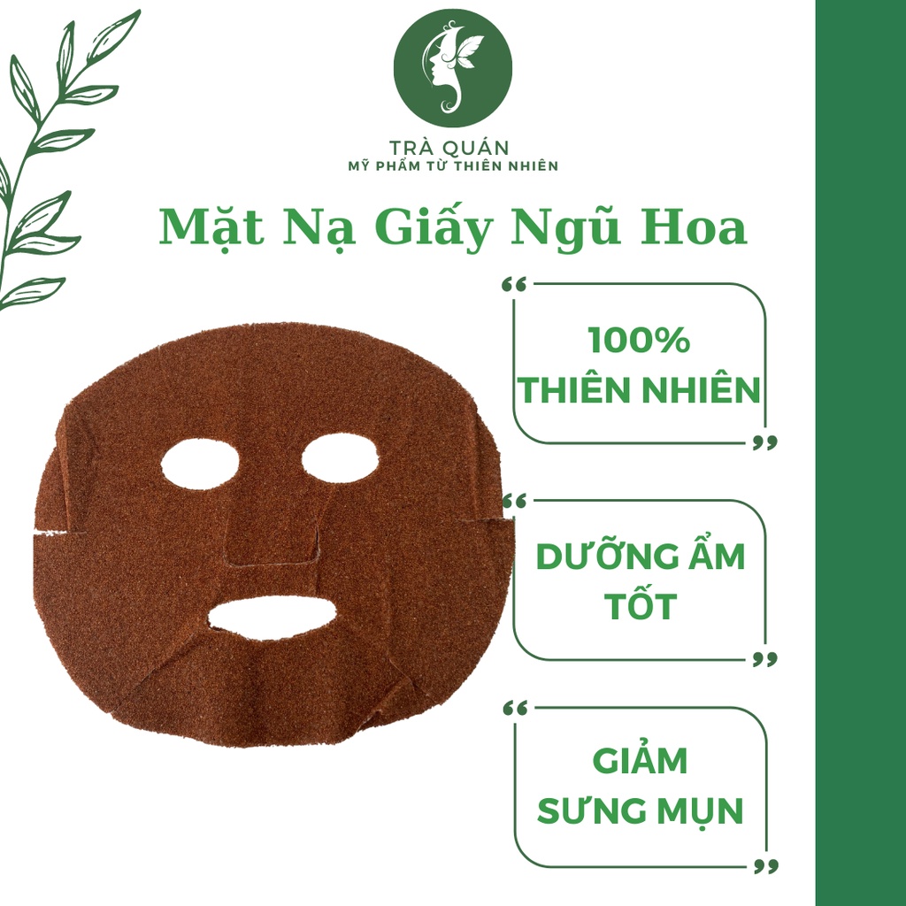 Mặt Nạ Giấy Ngũ Hoa Hạt Đắp Mặt Tiện Dụng Ngừa Mụn Hỗ Trợ Kiềm Dầu Cấp Ẩm Dưỡng Trắng Làm Dịu Da Trà Quán 1 miếng